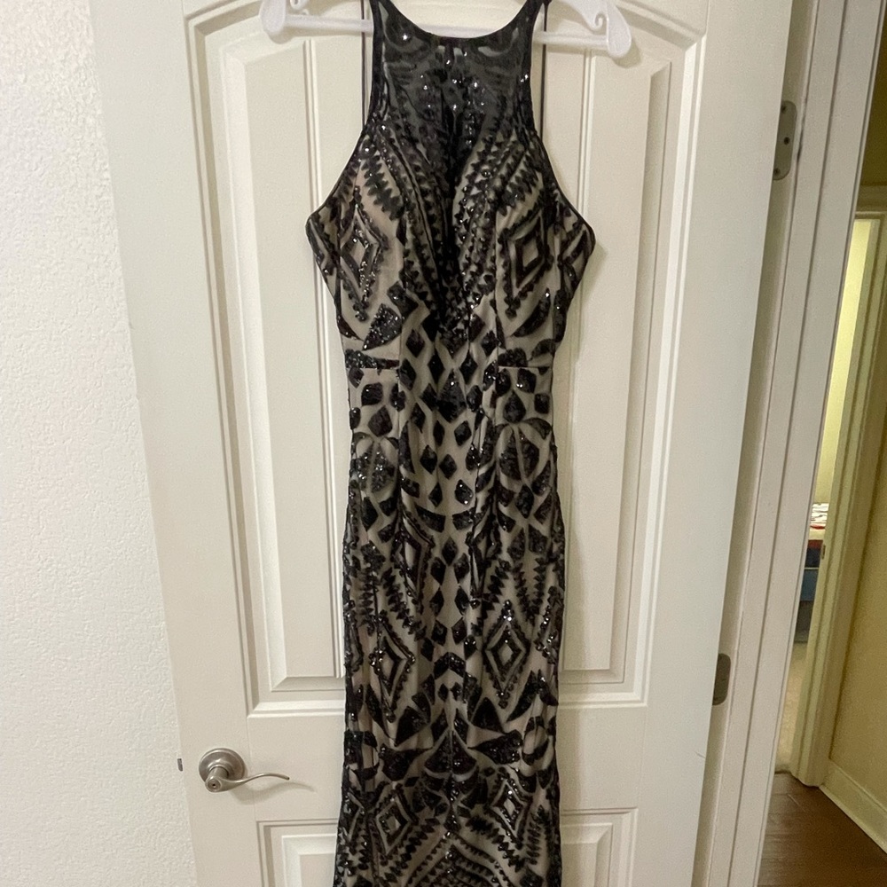 Black sequin prom dress
